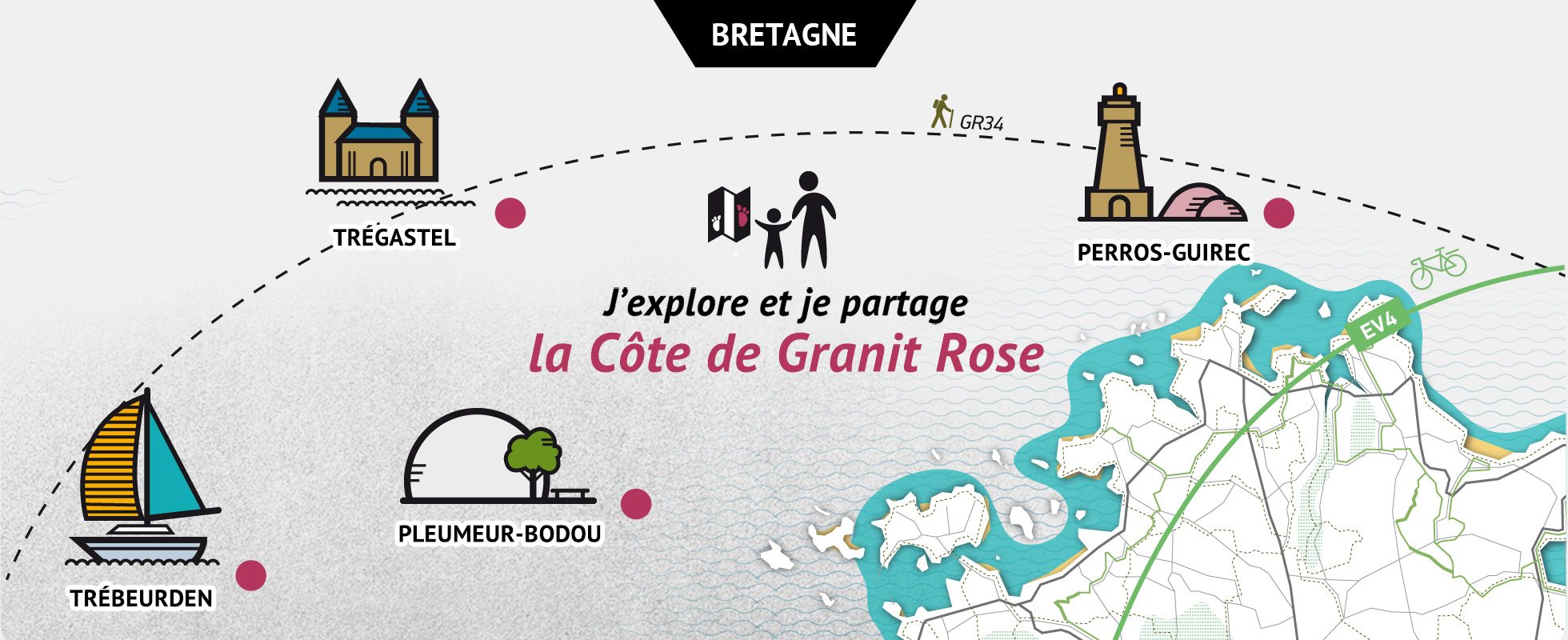 Carte Côte de granit rose